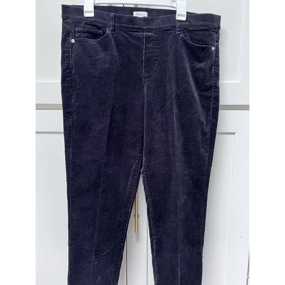 J Jill Pants Womens Sz Large Black Corduroy Pull On Stretch Casual Capsule Cords - Picture 1 of 7